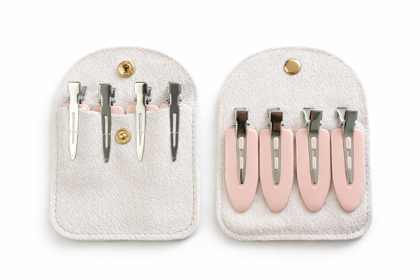 Set de Clips para Cabello con Estuche – Pinzas Rosa