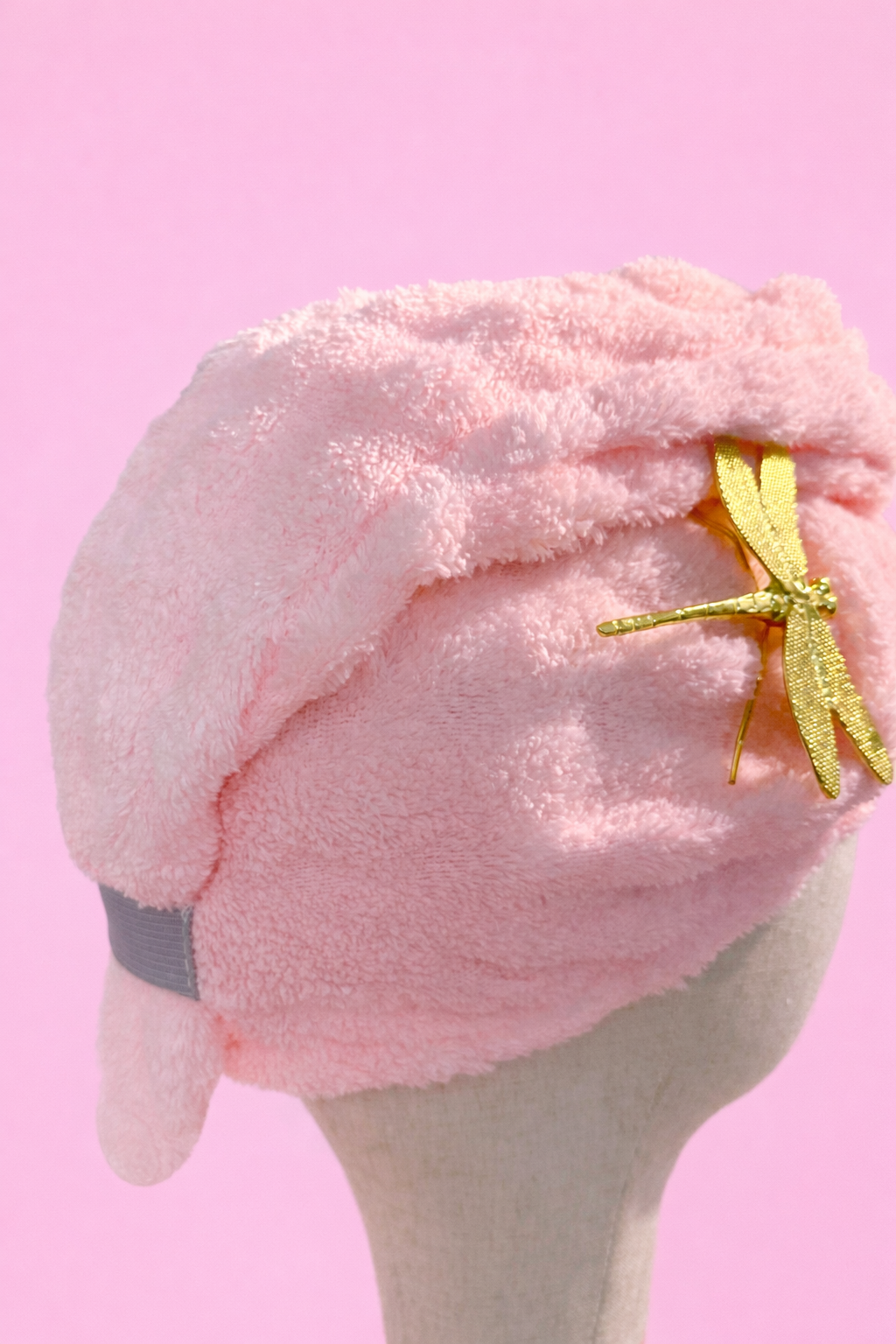 Toalla turbante con enganche elástico