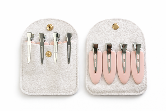 Set de Clips para Cabello con Estuche – Pinzas Rosa